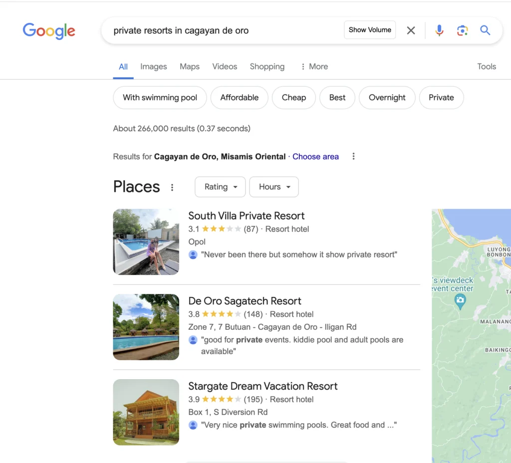 seo specialist cagayan de oro google search result